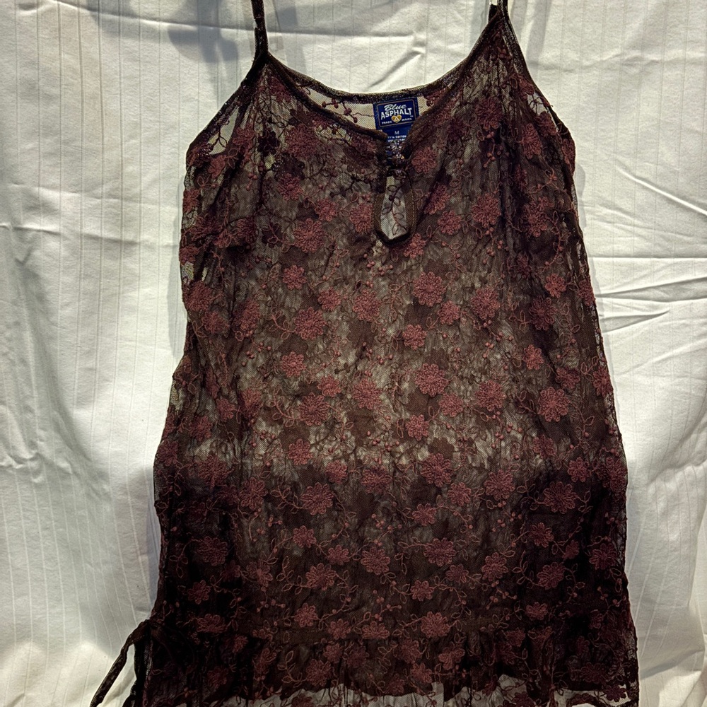 Asphalt Lace Camisole in Dark Brown